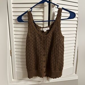 LOFT Chocolate Brown Knit Top